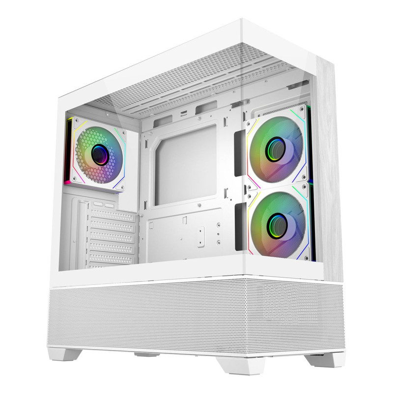 Cooler Master E690-WHNN-S00 Elite 690 Wood, Midi Tower, PC, Blanco, ATX, ITX, micro ATX, Acero, Vidrio templado, Madera, Juego