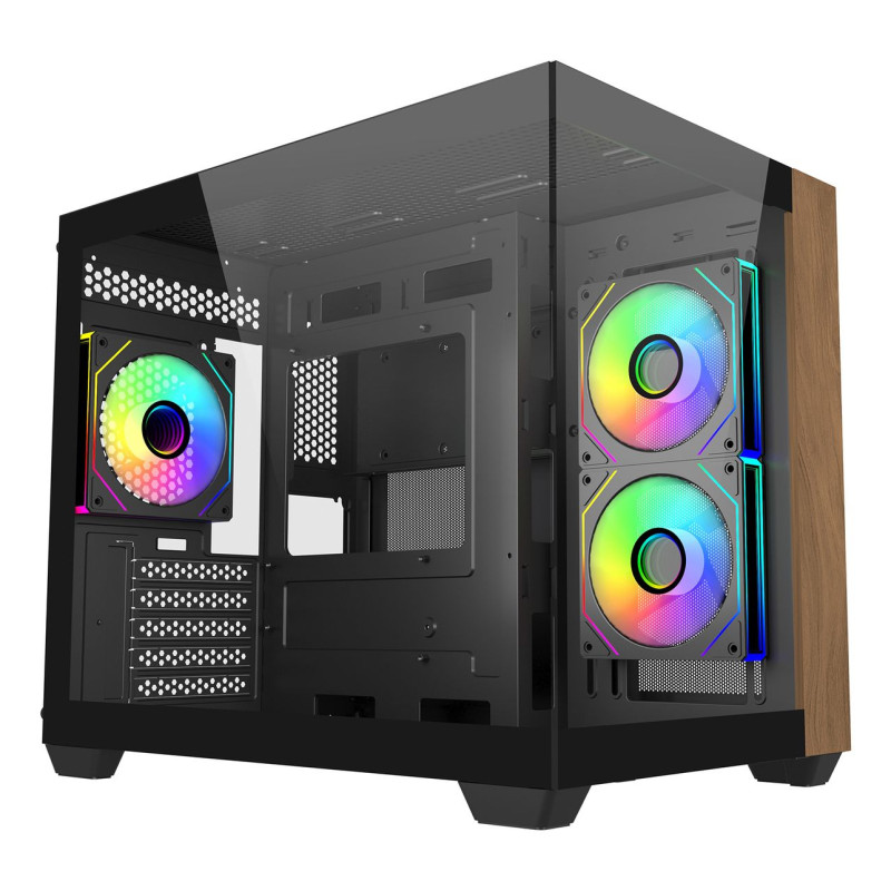 Cooler Master E481-KHNN-S00 Elite 481 Wood, Mini Tower, PC, Negro, ITX, micro ATX, Acero, Vidrio templado, Madera, Juego