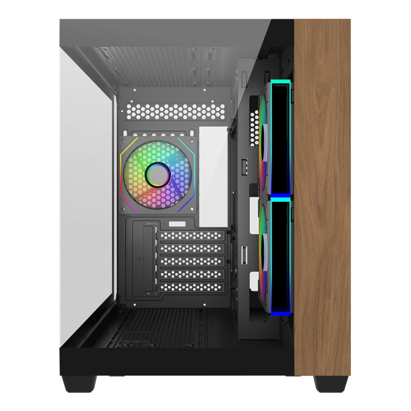Cooler Master E481-KHNN-S00 Elite 481 Wood, Mini Tower, PC, Negro, ITX, micro ATX, Acero, Vidrio templado, Madera, Juego