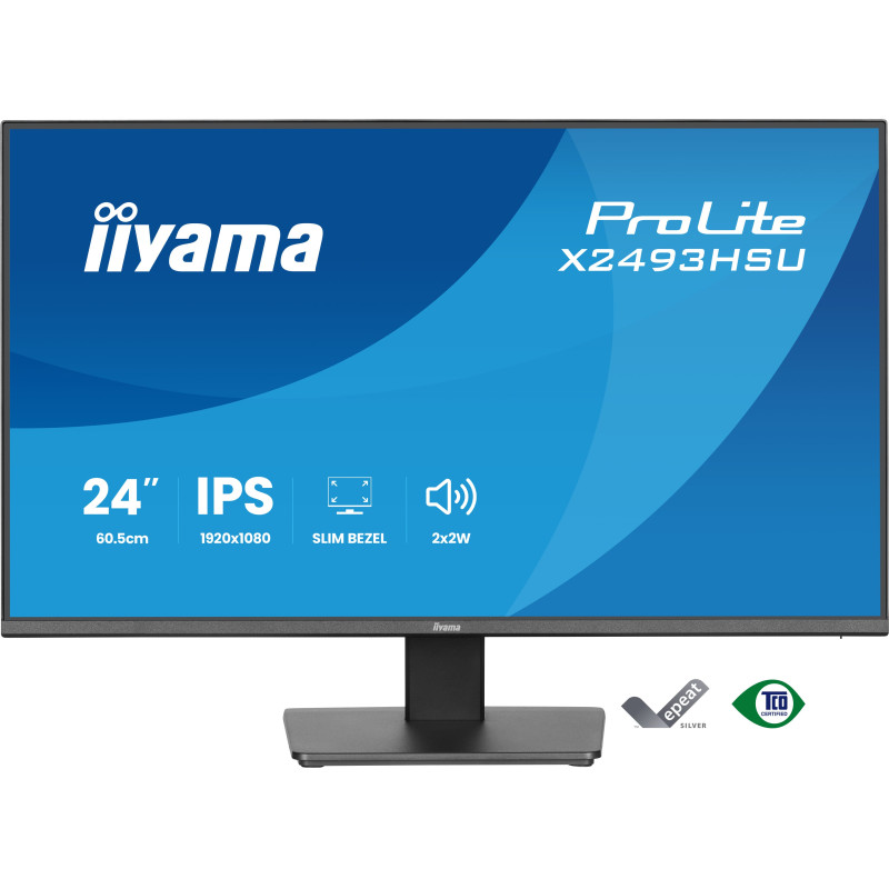 iiyama X2493HSU-B1 ProLite X2493HSU-B1, 60,5 cm (23.8"), 1920 x 1080 Pixeles, Full HD, LED, Negro