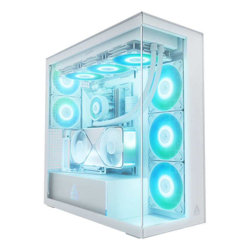 ARCTIC ACPCC00017A Xtender VG White (Clear Glass), Midi Tower, PC, Blanco, EATX, Metal, Vidrio templado, Juego