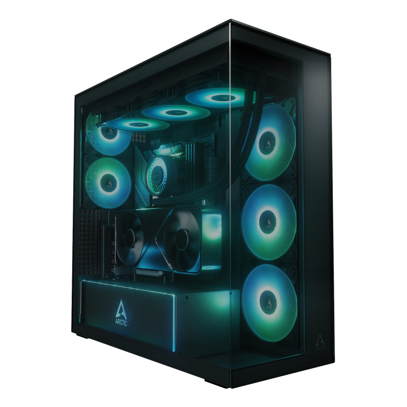 ARCTIC ACPCC00016A Xtender VG Black (Tinted Glass), Midi Tower, PC, Negro, EATX, Metal, Vidrio templado, Juego