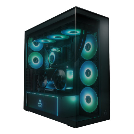 ARCTIC ACPCC00016A Xtender VG Black (Tinted Glass), Midi Tower, PC, Negro, EATX, Metal, Vidrio templado, Juego