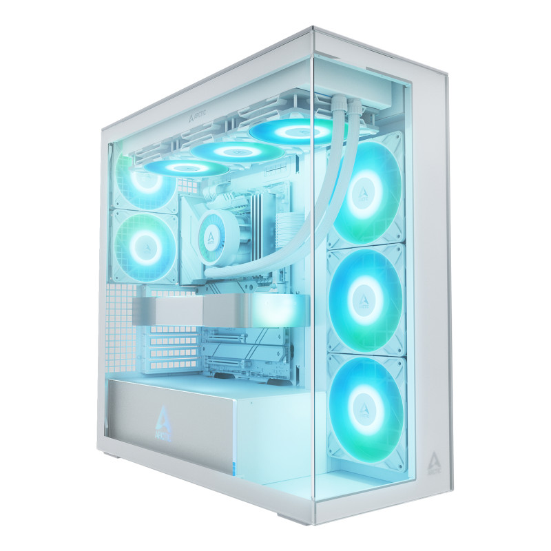 ARCTIC ACPCC00014A Xtender White (Clear Glass), Midi Tower, PC, Blanco, EATX, Metal, Vidrio templado, Juego