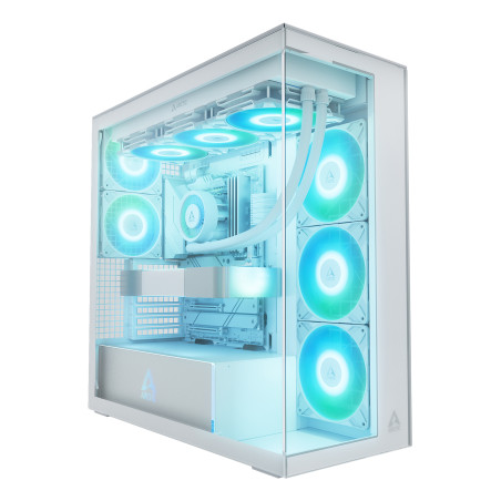 ARCTIC ACPCC00014A Xtender White (Clear Glass), Midi Tower, PC, Blanco, EATX, Metal, Vidrio templado, Juego