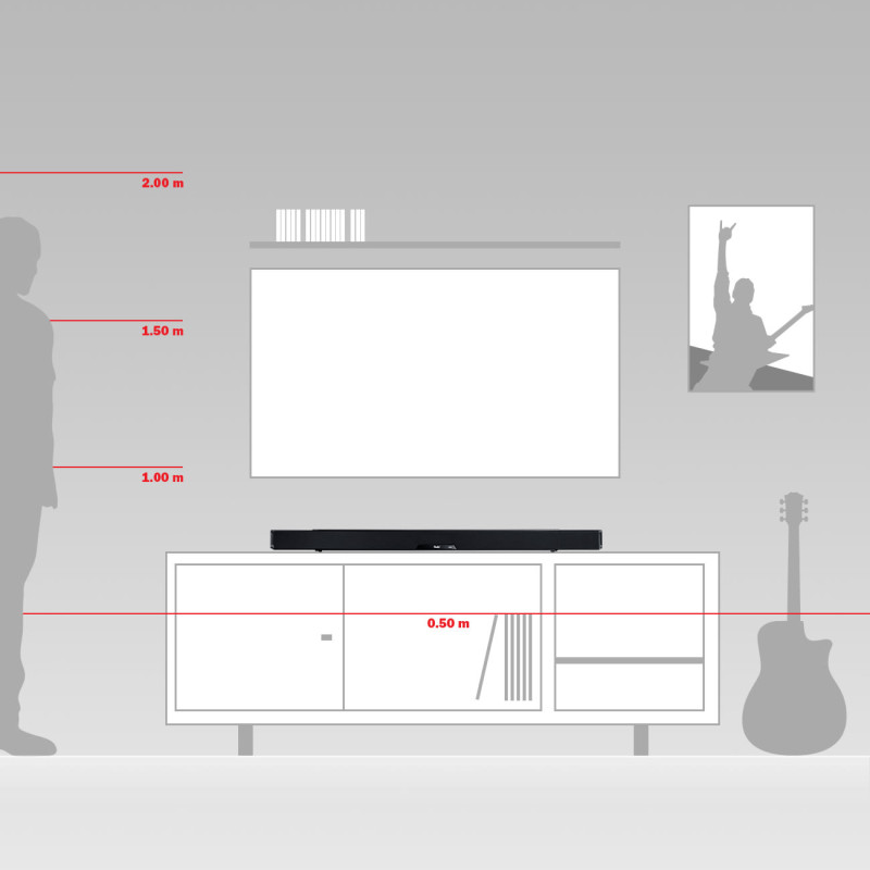 Teufel 105801001 CINEBAR LUX, 2.1 canales, 150 W, DTS Digital Surround, Dolby Digital, 100 dB, 150 W, 2,5 cm