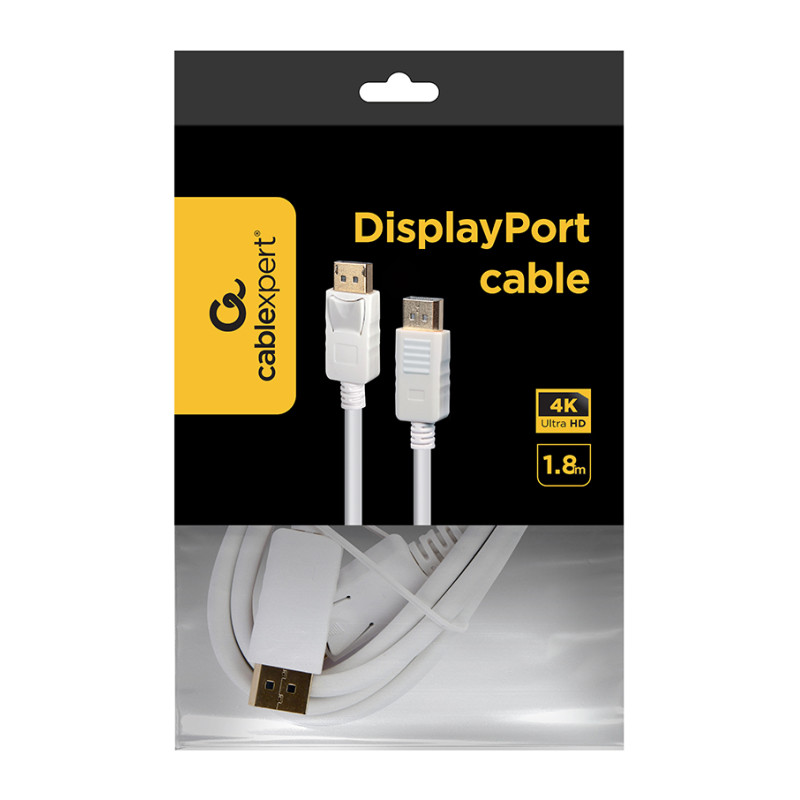 Gembird CC-DP2-6-W CC-DP2-6-W, 1,8 m, DisplayPort, DisplayPort, Macho, Macho, 3840 x 2160 Pixeles