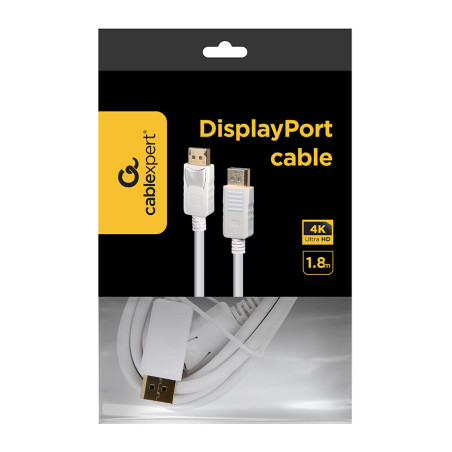 Gembird CC-DP2-6-W CC-DP2-6-W, 1,8 m, DisplayPort, DisplayPort, Macho, Macho, 3840 x 2160 Pixeles