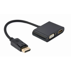 Gembird A-DPM-HDMIFVGAF-01 A-DPM-HDMIFVGAF-01, 0,1 m, DisplayPort, Macho, Hembra, Negro, Derecho