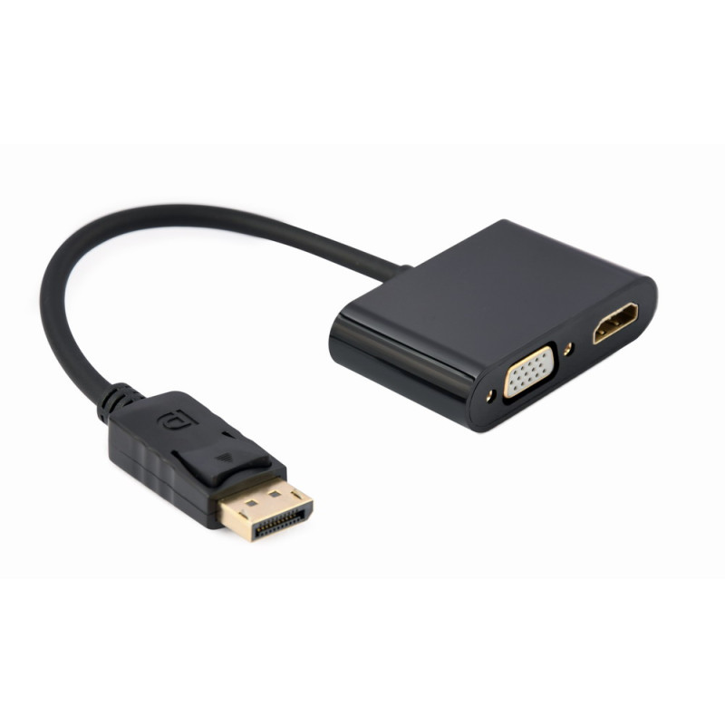 Gembird A-DPM-HDMIFVGAF-01 A-DPM-HDMIFVGAF-01, 0,1 m, DisplayPort, Macho, Hembra, Negro, Derecho