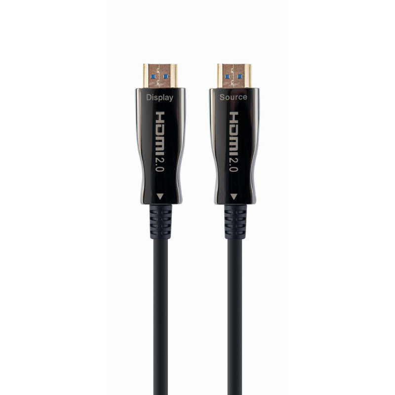 Gembird CCBP-HDMI-AOC-50M-02 CCBP-HDMI-AOC-50M-02, 50 m, HDMI tipo A (Estándar), HDMI tipo A (Estándar), 18 Gbit/s, Negro