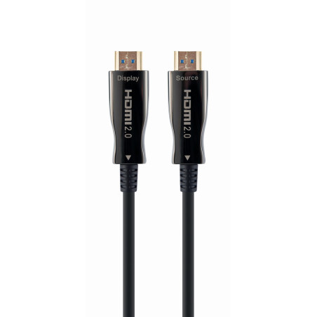 Gembird CCBP-HDMI-AOC-50M-02 CCBP-HDMI-AOC-50M-02, 50 m, HDMI tipo A (Estándar), HDMI tipo A (Estándar), 18 Gbit/s, Negro