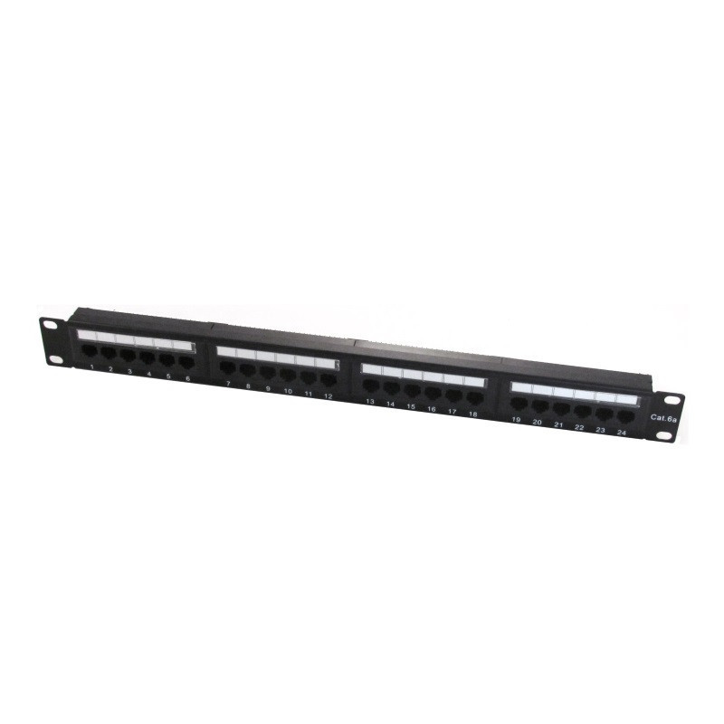 WP WPC-PAN-6AU-24 19" Patch Panel Cat.6a UTP 24 RJ45 ports 1U, RJ-45, Cat6a, U/UTP (UTP), Montaje en bastidor, 1U, Negro