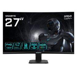 GIGABYTE GS27FCA EK GS27FCA Monitor gaming curvo 27" FHD - 1920 x 1080, 200Hz, 1ms, 250 cd/m², FreeSync Premium, HDR Ready,