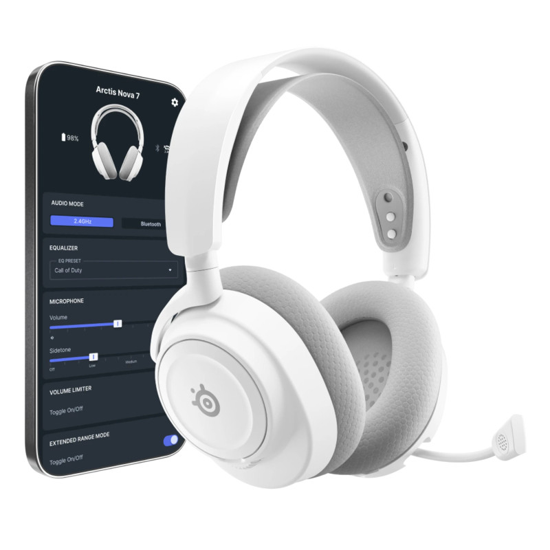 Steelseries 5707119065672 Arctis Nova 7P Gen 2, Inalámbrico, 20 - 22000 Hz, Juego, 325 g, Auriculares, Blanco