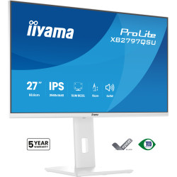 iiyama XB2797QSU-W1 ProLite XB2797QSU-W1, 68,6 cm (27"), 2560 x 1440 Pixeles, Quad HD, LED, Blanco