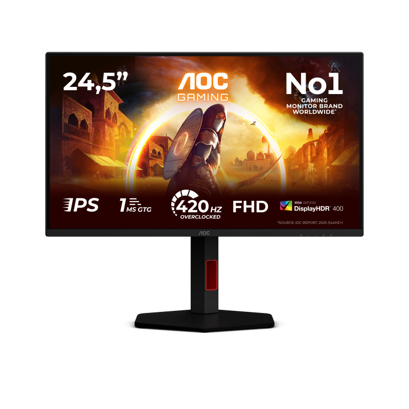 AOC 25G4KUR G4 25G4KUR, 62,2 cm (24.5"), 1920 x 1080 Pixeles, Full HD, LED, 1 ms, Negro, Rojo