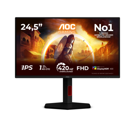 AOC 25G4KUR G4 25G4KUR, 62,2 cm (24.5"), 1920 x 1080 Pixeles, Full HD, LED, 1 ms, Negro, Rojo