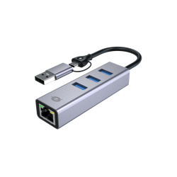Conceptronic ABBY25G ABBY25G, Alámbrico, USB 3.2 Gen 1 (3.1 Gen 1) Type-A + Type-C, 10,100,1000 Mbit/s, IEEE 802.3, IEEE