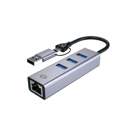 Conceptronic ABBY25G ABBY25G, Alámbrico, USB 3.2 Gen 1 (3.1 Gen 1) Type-A + Type-C, 10,100,1000 Mbit/s, IEEE 802.3, IEEE