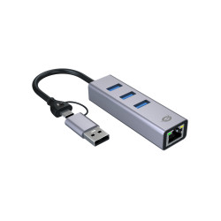 Conceptronic ABBY25G ABBY25G, Alámbrico, USB 3.2 Gen 1 (3.1 Gen 1) Type-A + Type-C, 10,100,1000 Mbit/s, IEEE 802.3, IEEE 2