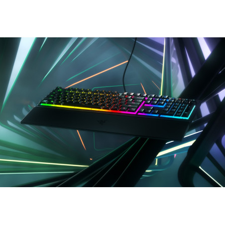 Razer RZ03-04460400-R3G1 Ornata V3, Alámbrico, USB, Interruptor de membrana, QWERTZ, LED RGB, Negro