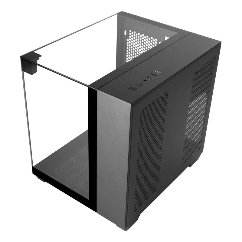 Mars Gaming MCVISIONM MC-VISIONM, Mini Tower, PC, Negro, micro ATX, Mini-ITX, Metal, Vidrio templado, Juego