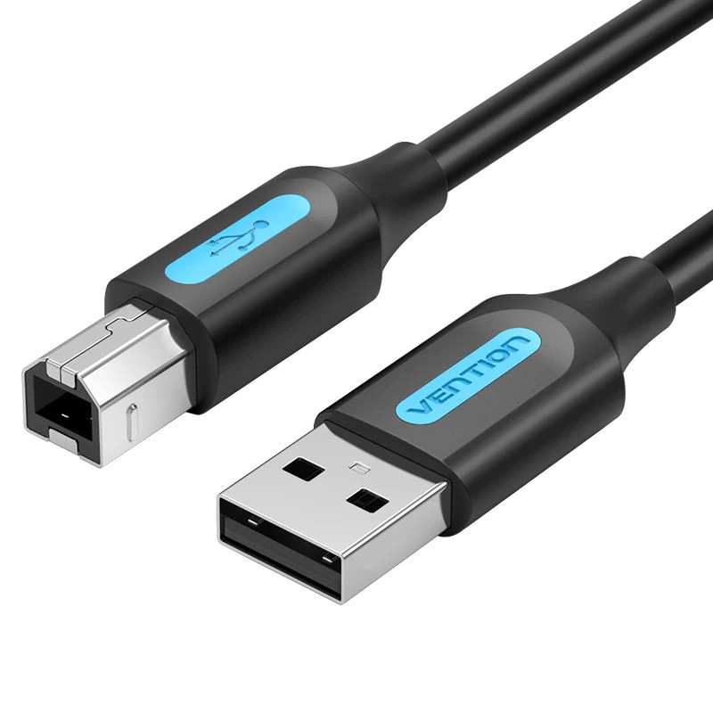 Vention COQBI Cable USB 2.0 Impresora COQBI/ USB Tipo-B Macho - USB Macho/ 3m/ Negro, 3 m, USB A, USB B, USB 2.0, 0,48 Gbit/s,