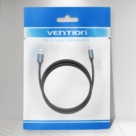 Vention COQBI Cable USB 2.0 Impresora COQBI/ USB Tipo-B Macho - USB Macho/ 3m/ Negro, 3 m, USB A, USB B, USB 2.0, 0,48 Gbit/s,
