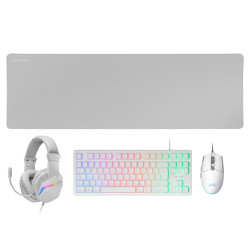 Mars Gaming MCPRGB3WES MCP-RGB3, Pack Gaming Teclado Fixed RGB + Ratón Gaming RGB Flow 3200 DPI + Auriculares Over-Ear RGB +