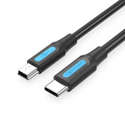 Vention COWBH Cable USB 2.0 Tipo-C COWBH/ USB Tipo-C Macho - MiniUSB Macho/ 2m/ Negro, 2 m, Mini-USB B, USB C, USB 2.0, 0,48