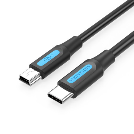 Vention COWBH Cable USB 2.0 Tipo-C COWBH/ USB Tipo-C Macho - MiniUSB Macho/ 2m/ Negro, 2 m, Mini-USB B, USB C, USB 2.0, 0,48