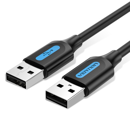 Vention COJBG Cable USB 2.0 COJBG/ USB Macho - USB Macho/ 2m/ Negro, 1,5 m, USB A, USB A, USB 2.0, 0,48 Gbit/s, Negro