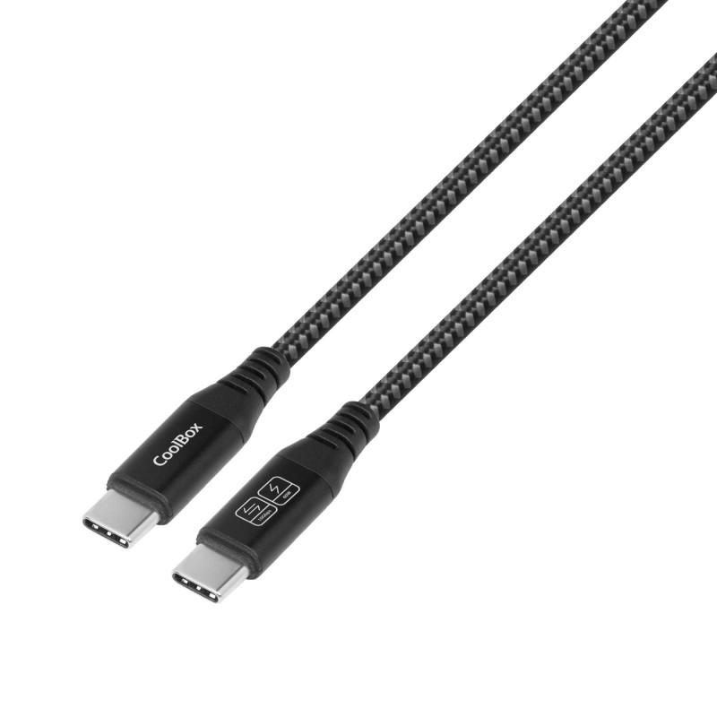 CoolBox COO-CAB-UC-60W CABLE TRENZADO USB-C/USB-C 3.2 GEN2 DATOS 10GBPS + CARGA RAPIDA 60W ALUMINIO, 1,2 m, USB C, USB C, USB