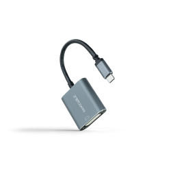 Nanocable 10.16.4103-G Conversor USB-C a DVI-D, 15 cm, Gris, 0,15 m, USB Tipo C, DVI-D, Macho, Hembra, Derecho