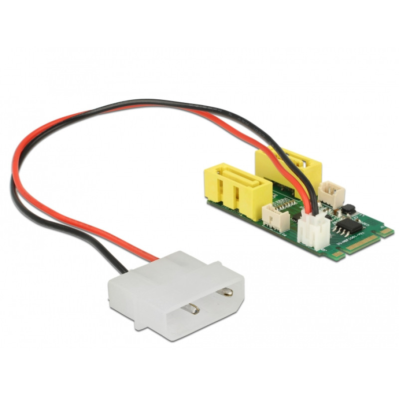DeLOCK 63464 63464, PCIe, SATA, 1 x 59 pin M.2 key B+M male, 2 x SATA III, Asmedia ASM1061, 6 Gbit/s, 22 mm