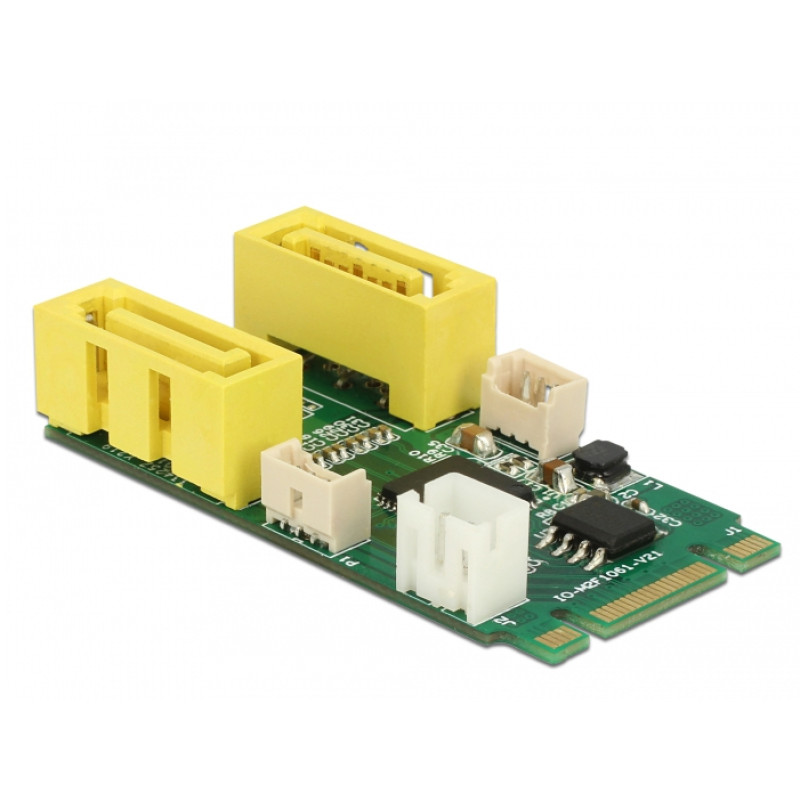 DeLOCK 63464 63464, PCIe, SATA, 1 x 59 pin M.2 key B+M male, 2 x SATA III, Asmedia ASM1061, 6 Gbit/s, 22 mm