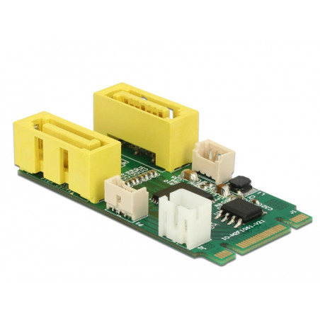 DeLOCK 63464 63464, PCIe, SATA, 1 x 59 pin M.2 key B+M male, 2 x SATA III, Asmedia ASM1061, 6 Gbit/s, 22 mm