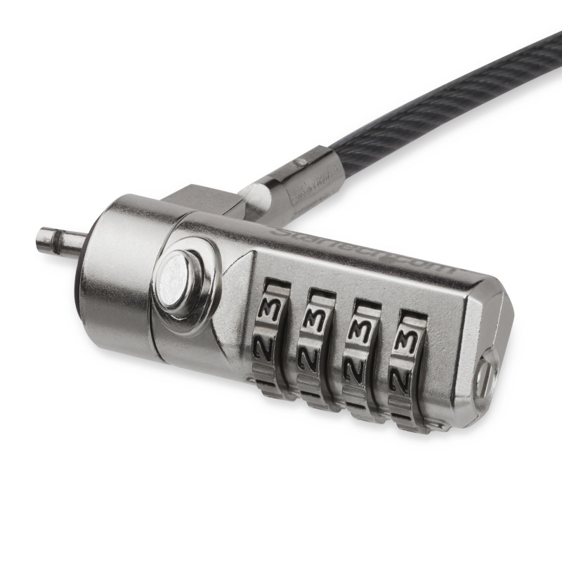 StarTech.com LTLOCK4D Cable con Candado de Seguridad con Clave para Ordenador Portátil - con Bisagra Giratoria - con Candado