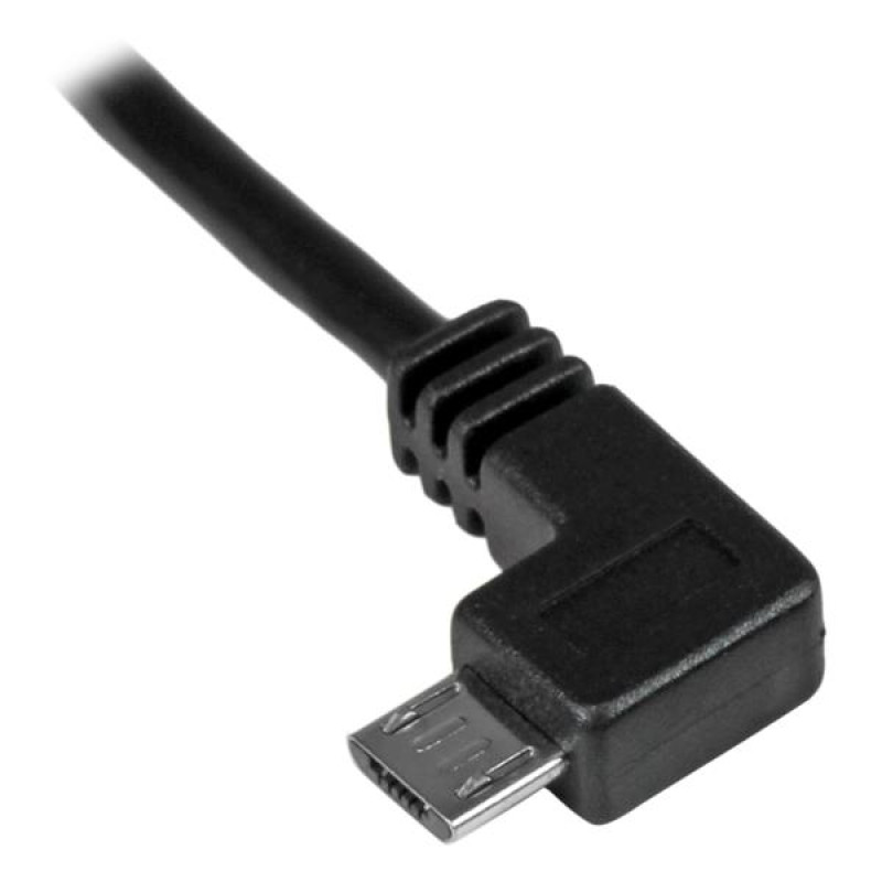StarTech.com USBAUB1MLA Cable de 1m Micro USB con conector acodado a la izquierda - Cable de Carga y Sincronización, 1 m, USB