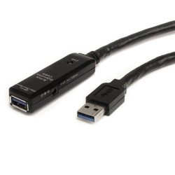 StarTech.com USB3AAEXT3M Cable Extensor Alargador USB 3.0 SuperSpeed Activo de 3m - USB A Macho a Hembra - Negro, 3 m, USB A,