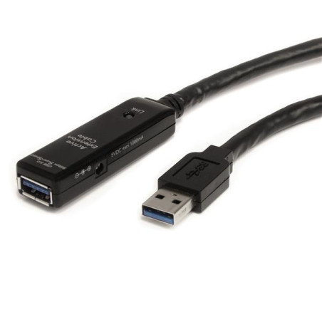 StarTech.com USB3AAEXT3M Cable Extensor Alargador USB 3.0 SuperSpeed Activo de 3m - USB A Macho a Hembra - Negro, 3 m, USB A,