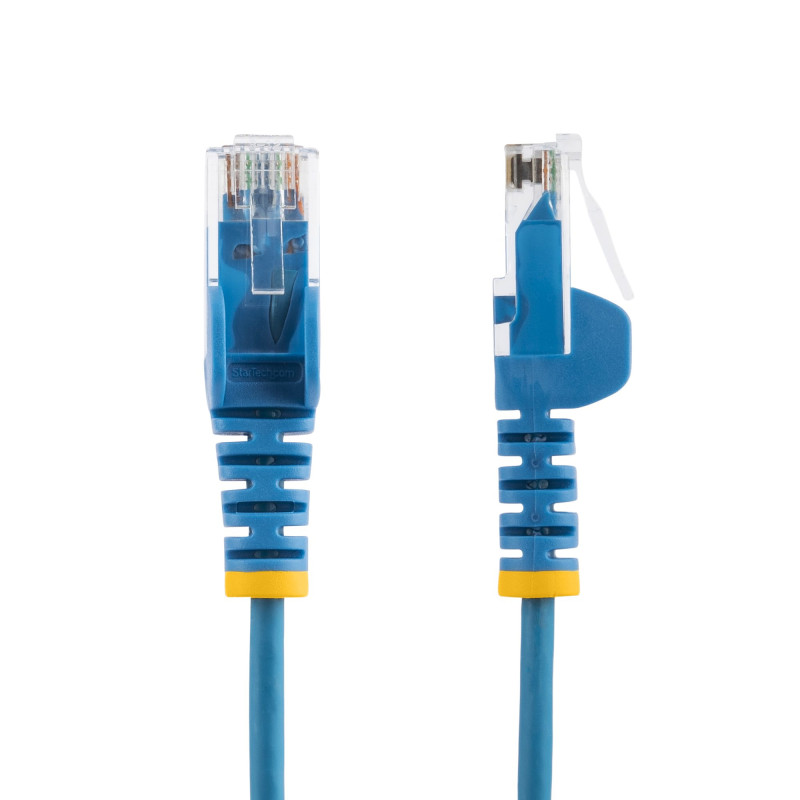 StarTech.com N6PAT250CMBLS Cable Cat6 de 2,5m - Delgado - con Conectores RJ45 sin Enganches - Azul, 2,5 m, Cat6, U/UTP (UTP),