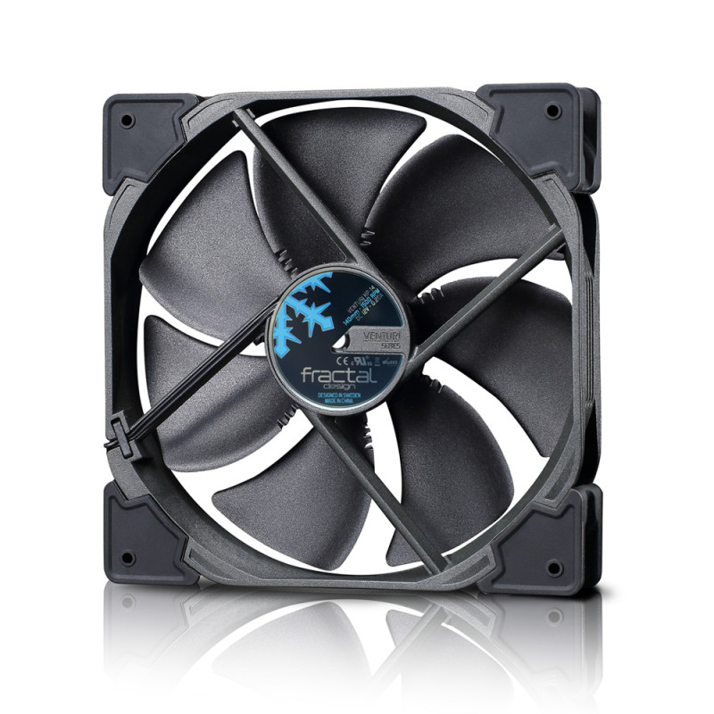 Fractal Design FD-FAN-VENT-HP14-PWM Venturi HP-14 PWM, Ventilador, 14 cm, 400 RPM, 1500 RPM, 132,7 m³/h, Negro, Gris