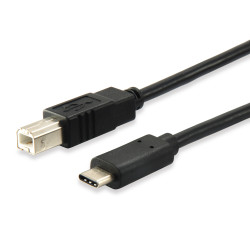 Equip 12888207 Cable USB 2.0 C a B, M/M, 1,0m, 1 m, USB B, USB C, USB 2.0, Macho/Macho, Negro