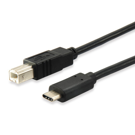 Equip 12888207 Cable USB 2.0 C a B, M/M, 1,0m, 1 m, USB B, USB C, USB 2.0, Macho/Macho, Negro
