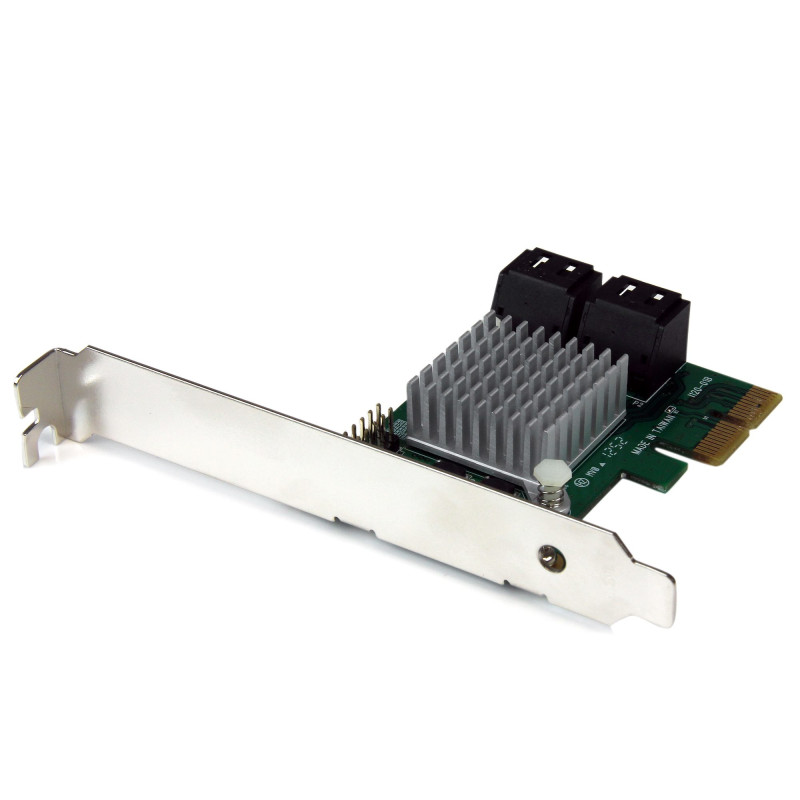 StarTech.com PEXSAT34RH Tarjeta Controladora PCI Express 2.0 de 4 Puertos SATA III de 6Gbps RAID con Enlace HyperDuo para SSD -