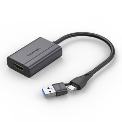 Vention ACYHB ACYHB, USB-C + USB-A, HDMI, 0,15 m, Gris