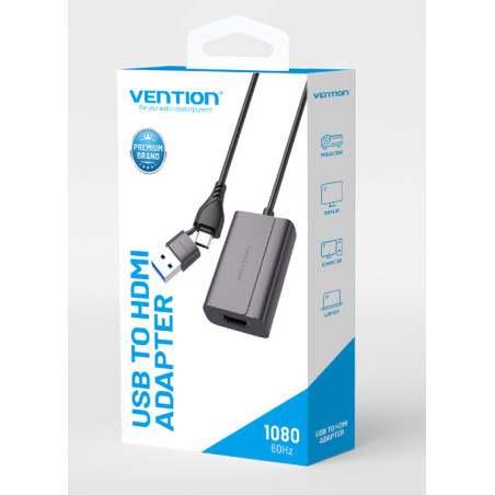 Vention ACYHB ACYHB, USB-C + USB-A, HDMI, 0,15 m, Gris