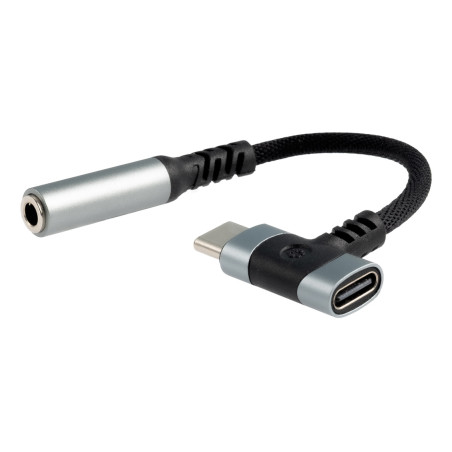 Nanocable 10.24.1207 10.24.1207, USB-C + USB-C, 3.5 mm, 0,1 m, Negro
